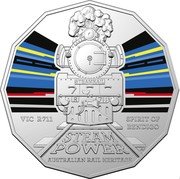 Australia 50 Cents Victorian Railways R711 Spirit of Bendigo 2022 STEAM POWER AUSTRALIAN RAIL HERITAGE AS VIC R711 SPIRIT OF BENDIGO coin reverse