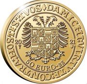 Belgium 50 Euro (500th anniversary of the issue of coins during the reign of Charles V) DAMICHI VIRTVTE CONTRA HOSTES TVOS 50 EURO - BE 20 21 coin reverse Belgium 50 Euro (500th anniversary of the issue of coins during the reign of Charles V) DAMICHI VIRTVTE CONTRA HOSTES TVOS 50 EURO - BE 20 21 coin reverse