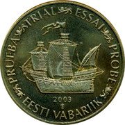 Estonia 50 Euro Cent Euro Coinage PRUEBA TRIAL ESSAI PROBE EESTI VABARIIK 2003 coin obverse Estonia 50 Euro Cent Euro Coinage PRUEBA TRIAL ESSAI PROBE EESTI VABARIIK 2003 coin obverse