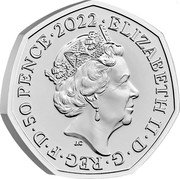 UK 50 Pence (Birmingham Commonwealth Games) JC ELIZABETH II D G REG F D 50 PENCE 2022 coin obverse UK 50 Pence (Birmingham Commonwealth Games) JC ELIZABETH II D G REG F D 50 PENCE 2022 coin obverse