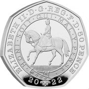 UK 50 Pence (Elizabeth II Platinum Jubilee) HONI SOIT QUI MAL Y PENSE JB 20 22 ELIZABETH II D G REG F D 50 PENCE coin obverse UK 50 Pence (Elizabeth II Platinum Jubilee) HONI SOIT QUI MAL Y PENSE JB 20 22 ELIZABETH II D G REG F D 50 PENCE coin obverse