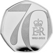 UK 50 Pence (Elizabeth II Platinum Jubilee) 70 EIIR 1952-2022 AR DO coin reverse UK 50 Pence (Elizabeth II Platinum Jubilee) 70 EIIR 1952-2022 AR DO coin reverse