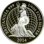 UK 50 Pence Elizabeth II 2014  Proof BRITANNIA 999 1/4 OZ FINE SILVER J C 2014 coin reverse UK 50 Pence Elizabeth II 2014  Proof BRITANNIA 999 1/4 OZ FINE SILVER J C 2014 coin reverse