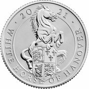 UK 50 Pence Elizabeth II White Horse of Hanover 2021  Proof 2021 JC WHITE HORSE OF HANOVER coin reverse