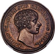 Netherlands 50 Stuivers Louis Napoleon Pattern 1807  LODEWYK DE EERSTE KONING VAN HOLL. coin obverse Netherlands 50 Stuivers Louis Napoleon Pattern 1807  LODEWYK DE EERSTE KONING VAN HOLL. coin obverse