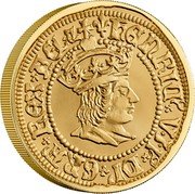 UK 500 Pounds (Elizabeth II Henry VII) HENRIC VII DI GRA REX AGL Z F coin reverse UK 500 Pounds (Elizabeth II Henry VII) HENRIC VII DI GRA REX AGL Z F coin reverse