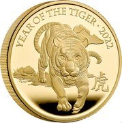 UK 500 Pounds (Year of The Tiger) D.L YEAR OF THE TIGER 2022 coin reverse UK 500 Pounds (Year of The Tiger) D.L YEAR OF THE TIGER 2022 coin reverse