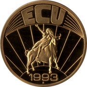 Netherlands ECU 1993 Decimal Coinage ECU 1993 coin reverse