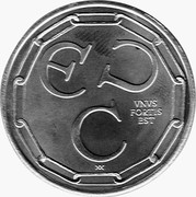 Netherlands ECU Charlemagne MCMLXXXVIII (1988)M X# 11.1 ECU VNVS FORTIS EST coin reverse Netherlands ECU Charlemagne MCMLXXXVIII (1988)M X# 11.1 ECU VNVS FORTIS EST coin reverse
