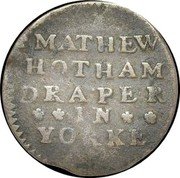 UK Halfpenny York / Mathew Hotham ND (1648-1672)  MATHEW HOTHAM DRAPER IN YORKE coin obverse UK Halfpenny York / Mathew Hotham ND (1648-1672)  MATHEW HOTHAM DRAPER IN YORKE coin obverse