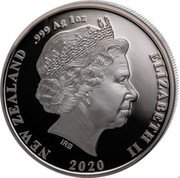 New Zealand One Dollar (New Zealand's Rarest Kiwi Apteryx rowi - Coloured) IRB 2020 ELIZABETH II NEW ZEALAND .999 AG 1OZ coin obverse New Zealand One Dollar (New Zealand's Rarest Kiwi Apteryx rowi - Coloured) IRB 2020 ELIZABETH II NEW ZEALAND .999 AG 1OZ coin obverse