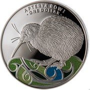 New Zealand One Dollar (New Zealand's Rarest Kiwi Apteryx rowi - Coloured) APTERYX ROWI ONE DOLLAR coin reverse New Zealand One Dollar (New Zealand's Rarest Kiwi Apteryx rowi - Coloured) APTERYX ROWI ONE DOLLAR coin reverse