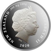 New Zealand One Dollar (Tokyo 2020 Olympic Games - 100 Years) IRB 2020 ELIZABETH II NEW ZEALAND .999 AG 100G coin obverse New Zealand One Dollar (Tokyo 2020 Olympic Games - 100 Years) IRB 2020 ELIZABETH II NEW ZEALAND .999 AG 100G coin obverse