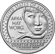 USA Quarter Dollar (Anna May Wong) UNITED STATES OF AMERICA ANNA MAY WONG ESD JPM QUARTER DOLLAR E PLURIBUS UNUM coin reverse USA Quarter Dollar (Anna May Wong) UNITED STATES OF AMERICA ANNA MAY WONG ESD JPM QUARTER DOLLAR E PLURIBUS UNUM coin reverse
