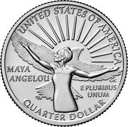 USA Quarter Dollar (Maya Angelou) UNITED STATES OF AMERICA MAYA ANGELOU CAC E PLURIBUS UNUM ESD QUARTER DOLLAR coin reverse USA Quarter Dollar (Maya Angelou) UNITED STATES OF AMERICA MAYA ANGELOU CAC E PLURIBUS UNUM ESD QUARTER DOLLAR coin reverse