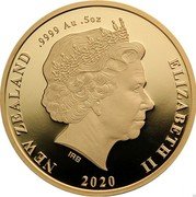 New Zealand Ten Dollars ((Maui raua ko Irawaru - Hinauri and Irawaru)) IRB 2020 ELIZABETH II NEW ZEALAND .9999 AU .5 OZ coin obverse
