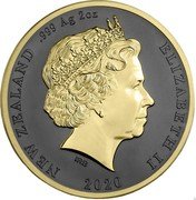 New Zealand Two Dollars (New Zealand's Rarest Kiwi Apteryx rowi) 2020 ELIZABETH II NEW ZEALAND .999 AG 2 OZ coin obverse New Zealand Two Dollars (New Zealand's Rarest Kiwi Apteryx rowi) 2020 ELIZABETH II NEW ZEALAND .999 AG 2 OZ coin obverse