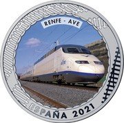 Spain 1 1/2 Euro (Renfe - Ave) RENFE - AVE ESPAÑA 2021 coin obverse Spain 1 1/2 Euro (Renfe - Ave) RENFE - AVE ESPAÑA 2021 coin obverse