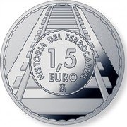 Spain 1 1/2 Euro Talgo II 2021 M HISTORIA DEL FERROCARRIL 1,5 EURO M coin reverse Spain 1 1/2 Euro Talgo II 2021 M HISTORIA DEL FERROCARRIL 1,5 EURO M coin reverse