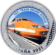 Spain 1 1/2 Euro (TGV - Train Grand Vitesse) TGV – TRAIN GRANDE VITESSE ESPAÑA 2021 coin obverse Spain 1 1/2 Euro (TGV - Train Grand Vitesse) TGV – TRAIN GRANDE VITESSE ESPAÑA 2021 coin obverse