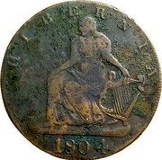 Ireland Half Penny Dublin 1804  HIBERNIA coin obverse Ireland Half Penny Dublin 1804  HIBERNIA coin obverse