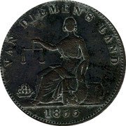 Australia 1/2 Penny (Josephs - New Town Toll Gate) VAN DIEMEN'S LAND 1855 coin reverse Australia 1/2 Penny (Josephs - New Town Toll Gate) VAN DIEMEN'S LAND 1855 coin reverse