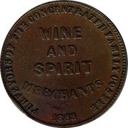 Australia 1/2 Penny (Metcalfe & Lloyd) PURVEYORS OF THE CONCENTRATED FAMILY COFFEE WINE AND SPIRIT MERCHANTS 1863 coin reverse Australia 1/2 Penny (Metcalfe & Lloyd) PURVEYORS OF THE CONCENTRATED FAMILY COFFEE WINE AND SPIRIT MERCHANTS 1863 coin reverse