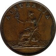 Australia 1/2 Penny (Nokes Seated Britannia) AUSTRALIA coin reverse