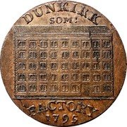 UK Half Penny (Somerset - Dunkirk) DUNKIRK SOMT. FACTORY 1795 coin reverse