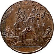 UK 1/2 Penny (Warwickshire Coventry Kempson's) WHITE FRIARS GATE coin obverse UK 1/2 Penny (Warwickshire Coventry Kempson's) WHITE FRIARS GATE coin obverse