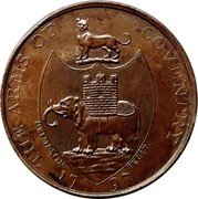 UK 1/2 Penny Warwickshire 1797  THE ARMS OF COVENTRY P.KEMPSON FECIT. 17 97 coin reverse