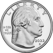 USA 1/4 Dollar (''Washington Quarter'' Maya Angelou) LIBERTY IN GOD WE TRUST 2022 coin obverse USA 1/4 Dollar (''Washington Quarter'' Maya Angelou) LIBERTY IN GOD WE TRUST 2022 coin obverse