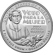 USA 1/4 Dollar ''Washington Quarter'' Nina Otero-Warren 2022 S Proof UNITED STATES OF AMERICA QUARTER DOLLAR E PLURIBUS UNUM NINA OTERO-WARREN VOTO PARA LA MUJER coin reverse USA 1/4 Dollar ''Washington Quarter'' Nina Otero-Warren 2022 S Proof UNITED STATES OF AMERICA QUARTER DOLLAR E PLURIBUS UNUM NINA OTERO-WARREN VOTO PARA LA MUJER coin reverse