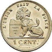 Belgium 1 Centime Leopold I Pattern 1850  L'UNION FAIT LA FORCE CONSTITUTION BELGE 1831 1 CENT. BRAEMT F. coin obverse Belgium 1 Centime Leopold I Pattern 1850  L'UNION FAIT LA FORCE CONSTITUTION BELGE 1831 1 CENT. BRAEMT F. coin obverse