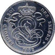 Belgium 1 Centime Leopold II Dutch & French text Pattern 1882  LEOPOLD II ROI DES BELGES 1882 coin obverse Belgium 1 Centime Leopold II Dutch & French text Pattern 1882  LEOPOLD II ROI DES BELGES 1882 coin obverse