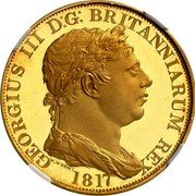 UK 1 Crown (George III Pattern) KM# PnC77 GEORGIUS III D G BRITANNIARUM REX W WYON 1817 coin obverse UK 1 Crown (George III Pattern) KM# PnC77 GEORGIUS III D G BRITANNIARUM REX W WYON 1817 coin obverse