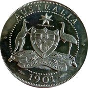 Australia 1 Crown (Victoria Gratia) AUSTRALIA ADVANCE AUSTRALIA 1901 coin reverse Australia 1 Crown (Victoria Gratia) AUSTRALIA ADVANCE AUSTRALIA 1901 coin reverse
