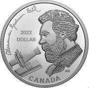 Canada 1 Dollar Alexander Graham Bell 175th anniversary of his birth 2022 2022 DOLLAR ALEXANDER GRAHAM BELL CANADA AN coin reverse Canada 1 Dollar Alexander Graham Bell 175th anniversary of his birth 2022 2022 DOLLAR ALEXANDER GRAHAM BELL CANADA AN coin reverse