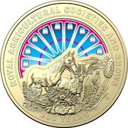 Australia 1 Dollar 200 Years of the Royal Agricultural Society & Shows 2022  BU in Coincard ROYAL AGRICULTURAL SOCIETIES AND SHOWS 200 YEARS coin reverse Australia 1 Dollar 200 Years of the Royal Agricultural Society & Shows 2022  BU in Coincard ROYAL AGRICULTURAL SOCIETIES AND SHOWS 200 YEARS coin reverse