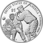 USA 1 Dollar (Negro Leagues Baseball) UNITED STATES OF AMERICA $1 E PLURIBUS UNUM coin reverse USA 1 Dollar (Negro Leagues Baseball) UNITED STATES OF AMERICA $1 E PLURIBUS UNUM coin reverse