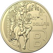 Australia 1 Dollar (The Great Aussie Coin Hunt 3 - Letter B) BUSHRANGERS 1 DOLLAR B coin reverse