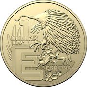 Australia 1 Dollar (The Great Aussie Coin Hunt 3 - Letter E) 1 DOLLAR E ECHIDNA coin reverse