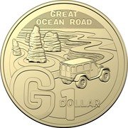 Australia 1 Dollar (The Great Aussie Coin Hunt 3 - Letter G) GREAT OCEAN ROAD G 1 DOLLAR coin reverse