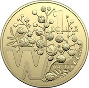 Australia 1 Dollar (The Great Aussie Coin Hunt 3 - Letter W) 1 DOLLAR W WATTLE coin reverse