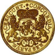 Netherlands 1 Ducaton Silver rider Pattern 1721  KM# Pn33 CONCORDIA RES PARVAE CRESCVNT 1721 coin reverse Netherlands 1 Ducaton Silver rider Pattern 1721  KM# Pn33 CONCORDIA RES PARVAE CRESCVNT 1721 coin reverse