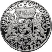 Netherlands 1 Ducaton (Silver Rider Restrike) 2020 CONCORDIA RES PARVÆ CRESCUNT coin reverse Netherlands 1 Ducaton (Silver Rider Restrike) 2020 CONCORDIA RES PARVÆ CRESCUNT coin reverse