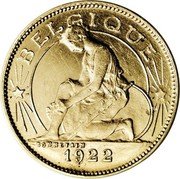Belgium 1 Franc Albert I French 1922  Proof BELGIQUE BONNETAIN 1922 coin obverse Belgium 1 Franc Albert I French 1922  Proof BELGIQUE BONNETAIN 1922 coin obverse