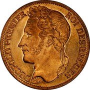 Belgium 1 Franc Leopold I Pattern 1833  LEOPOLD PREMIER ROI DES BELGES BRAEMT F. coin obverse Belgium 1 Franc Leopold I Pattern 1833  LEOPOLD PREMIER ROI DES BELGES BRAEMT F. coin obverse