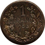 Belgium 1 Franc (Leopold II - Pattern) 1 FRANC 1903 coin reverse Belgium 1 Franc (Leopold II - Pattern) 1 FRANC 1903 coin reverse