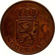 Netherlands 1 Gulden (Juliana Pattern) 1954 1 G NEDERLAND coin reverse Netherlands 1 Gulden (Juliana Pattern) 1954 1 G NEDERLAND coin reverse